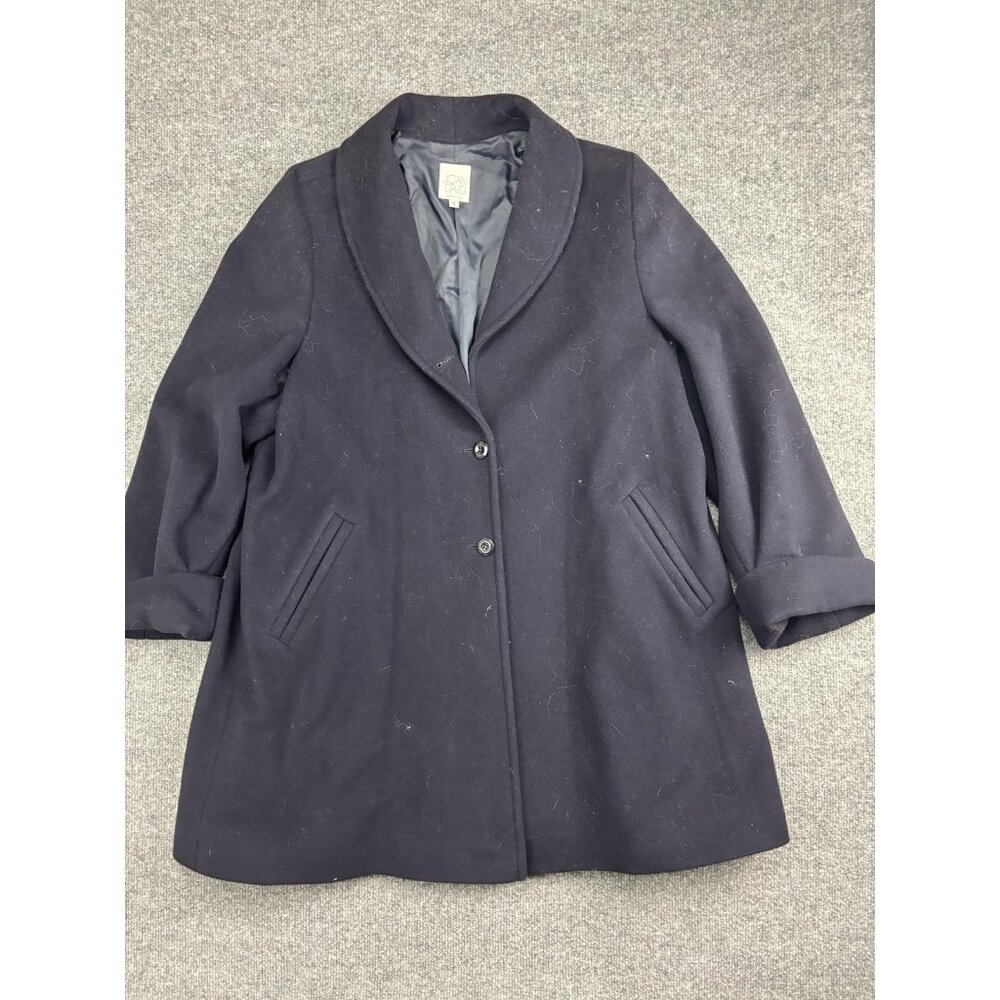 Joan & David Coat Womens‎ 8 Wool Cashmere Blend Made Italy Classic Button Up